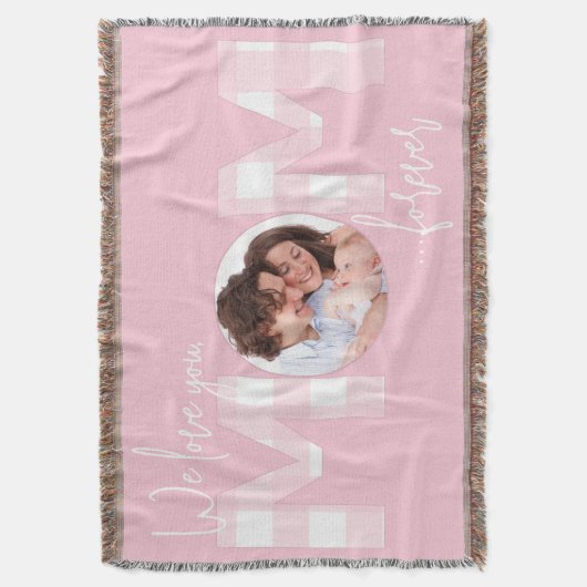 Wir Liebe Sie Mama Rosa und Weiß Decke (Vorderseite Vertikal)