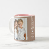 Wir Liebe Sie Mama, zwei Fotos benutzerdefinierter Zweifarbige Tasse (Vorderseite Links)