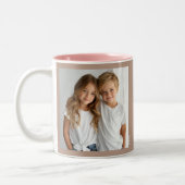 Wir Liebe Sie Mama, zwei Fotos benutzerdefinierter Zweifarbige Tasse (Links)