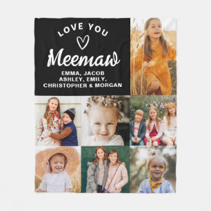 Wir Liebe Sie Meemaw Familie Moderne FotoCollage Fleecedecke