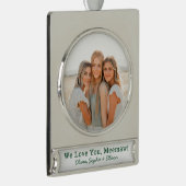 Wir Liebe Sie Meemaw Foto Banner-Ornament Silber (Rechts)