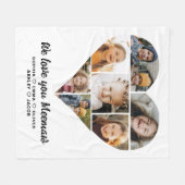 Wir Liebe Sie Meemaw Heart Moderne FotoCollage Fleecedecke (Vorderseite (Horizontal))