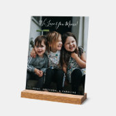 Wir Liebe Sie Mimi benutzerdefinierten Foto-Anzeig Acrylschild (Winkel)