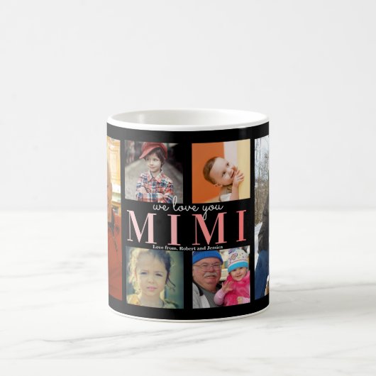 Wir Liebe Sie Mimi | Custom Foto Collage Coffee Kaffeetasse (Mittel)