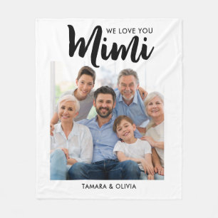 Wir Liebe Sie Mimi ein Foto Personalisiert Weiß Fleecedecke