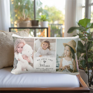 Wir Liebe Sie Mimi Grandkids FotoCollage Lendenkissen