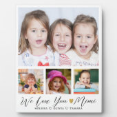 Wir Liebe Sie Mimi Grandkids Namen 4 Foto Collage Fotoplatte (Vorderseite)