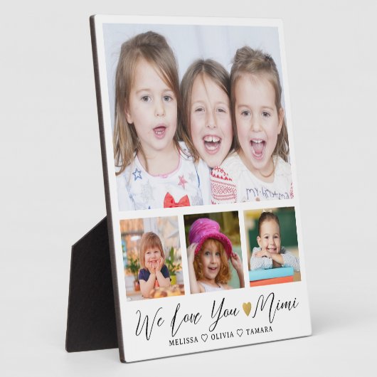Wir Liebe Sie Mimi Grandkids Namen 4 Foto Collage Fotoplatte (Seite)