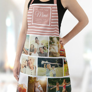 WIR LIEBE SIE MIMI Großmutter Foto Collage Pink Schürze