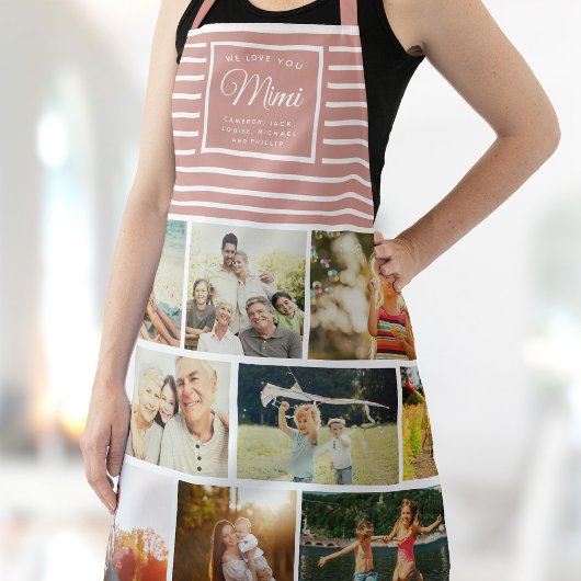 WIR LIEBE SIE MIMI Großmutter Foto Collage Pink Schürze