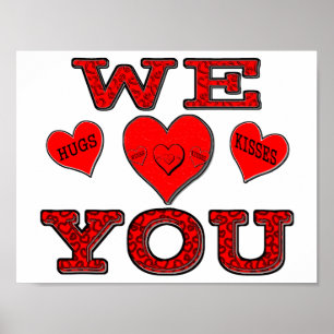 Wir Liebe Sie mit Hugs & Kisses Poster