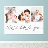 Wir Liebe Sie Moderne Herzschrift Foto Collage Leinwanddruck (Insitu (Holzboden))