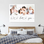 Wir Liebe Sie Moderne Herzschrift Foto Collage Leinwanddruck (Insitu (Schlafzimmer))