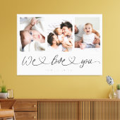 Wir Liebe Sie Moderne Herzschrift Foto Collage Leinwanddruck (Insitu (Wohnzimmer))