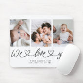 Wir Liebe Sie Moderne Herzschrift Foto Collage Mousepad (Mit Mouse)