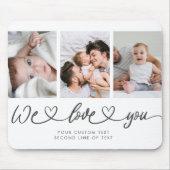 Wir Liebe Sie Moderne Herzschrift Foto Collage Mousepad (Vorne)
