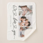 Wir Liebe Sie Moderne Herzskriptfotografie Collage Sherpadecke (Vorderseite)