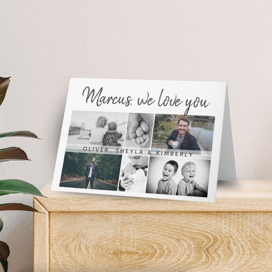 Wir Liebe Sie Modernes Drehbuch 6 Foto Collage Karte