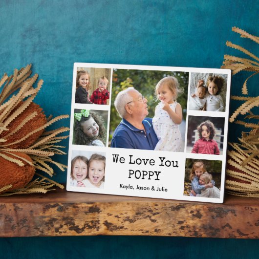 Wir Liebe Sie Mohn Grandkids 7 FotoCollage Fotoplatte (Seite)