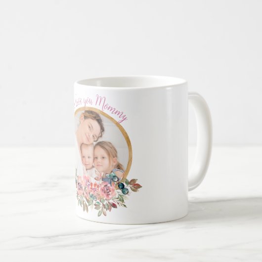 Wir Liebe Sie mommy 1 Foto Aquarell Blume Kaffeetasse (VorderseiteRechts)