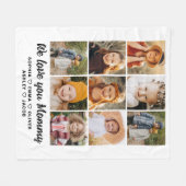 Wir Liebe Sie Mommy Family Moderne FotoCollage Fleecedecke (Vorderseite (Horizontal))
