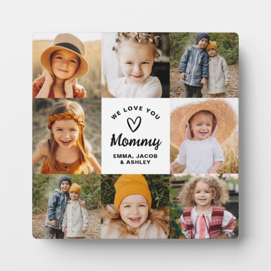Wir Liebe Sie Mommy Family Moderne FotoCollage Fotoplatte (Vorderseite)