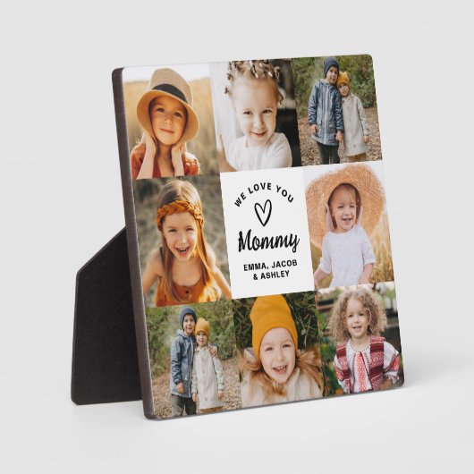 Wir Liebe Sie Mommy Family Moderne FotoCollage Fotoplatte (Vorderseite)