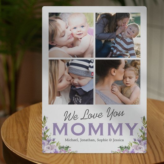 Wir Liebe Sie Mommy Floral Foto Fotoplatte