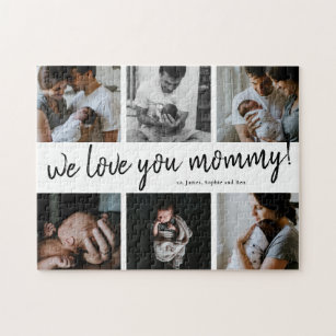 Wir Liebe Sie Mommy Modern 6 Foto Collage Mutter Puzzle
