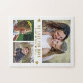 Wir Liebe Sie Nana 3 Foto Collage White Puzzle (Horizontal)