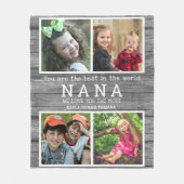 Wir Liebe Sie Nana 4 Foto Collage Graues Holz Fleecedecke (Vorderseite)