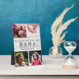 Wir Liebe Sie Nana 4 Foto Collage Graues Holz Fotoplatte