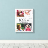 Wir Liebe Sie Nana 4 Foto Collage Graues Holz Leinwanddruck (Insitu (Holzboden))