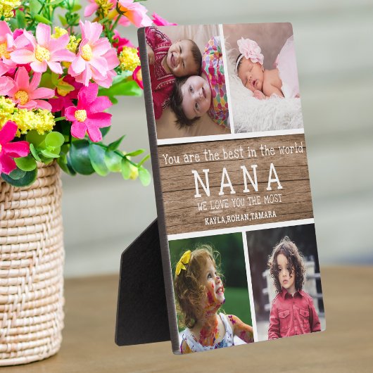 Wir Liebe Sie Nana 4 Foto Collage Wood Fotoplatte