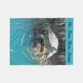 Wir Liebe Sie Nana Calm Turtle mit Reflection Foto Fleecedecke (Vorderseite (Horizontal))