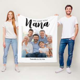 Wir Liebe Sie Nana ein Foto Personalisiert Weiß Fleecedecke