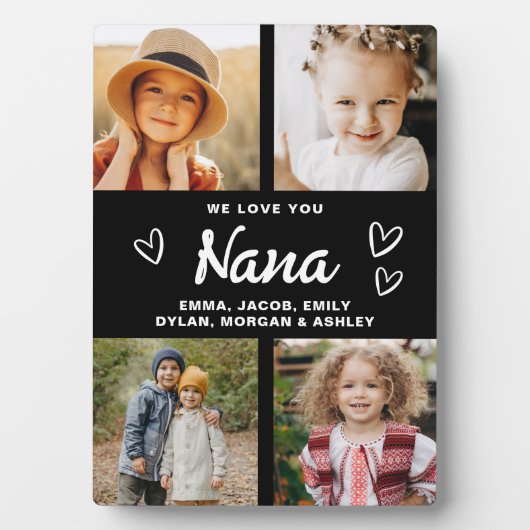 Wir Liebe Sie Nana Familie Moderne FotoCollage Fotoplatte (Vorderseite)