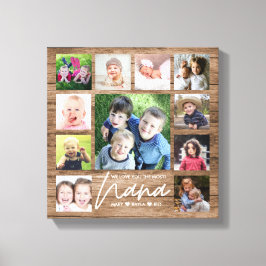 Wir Liebe Sie Nana Grandkids 11 Foto Collage Wood Leinwanddruck
