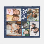 Wir Liebe Sie Nana Grandkids 6 Foto Collage Blue Fleecedecke (Vorderseite (Horizontal))