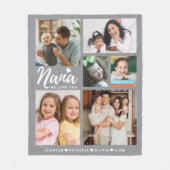 Wir Liebe Sie Nana Grandkids 6 Foto Collage Grau Fleecedecke (Vorderseite)