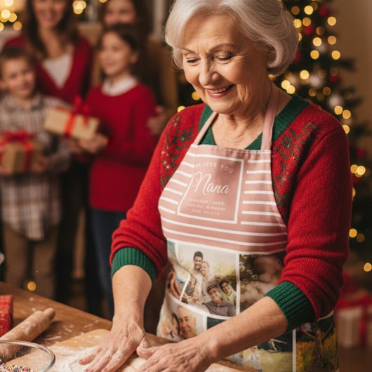 WIR LIEBE SIE NANA Großmutter Foto Collage Rosa Schürze