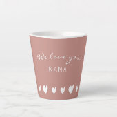 Wir Liebe Sie Nana Heart Lachs II Latte Tasse (Vorderseite)
