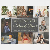Wir Liebe Sie Nana & Papa 8 Foto Fleece Blanket (Vorderseite (Horizontal))