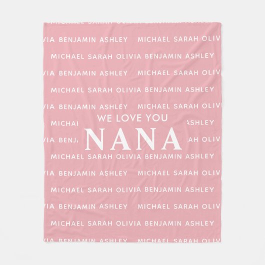 Wir Liebe Sie Nana Personalisierte Kinder Namen Fleecedecke (Vorderseite)