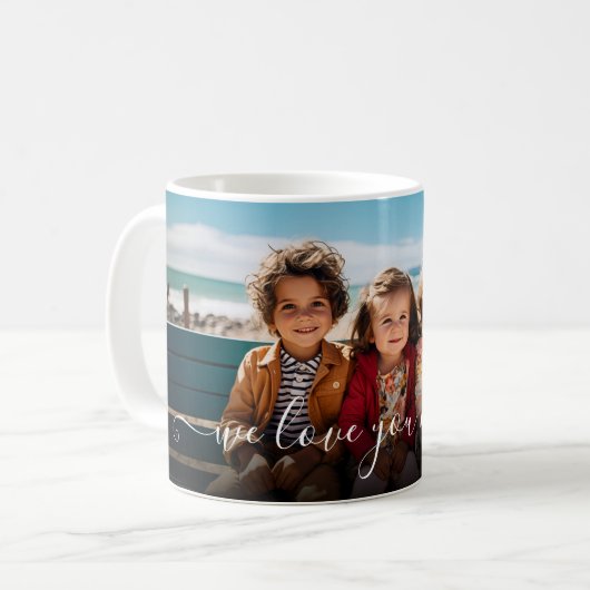 Wir Liebe Sie Nana schöne ein Foto Vorlage Text Kaffeetasse (Vorderseite Links)