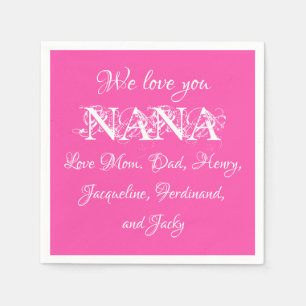 Wir Liebe Sie Nana Script-Familie Namen Niedlich P Serviette