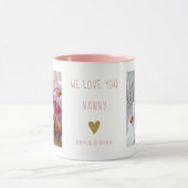 Wir Liebe Sie Nanny 2 FotoCollage Oma Rosa Tasse (Zentrum)