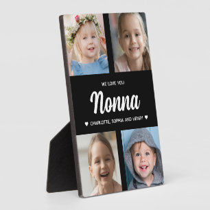 Wir Liebe Sie Nonna Familie halten Foto Collage Fotoplatte