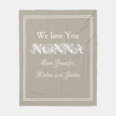 "Wir Liebe Sie NONNA" Personalisiert Beige Fleecedecke (Vorderseite)