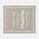"Wir Liebe Sie NONNA" Personalisiert Beige Fleecedecke (Vorderseite (Horizontal))